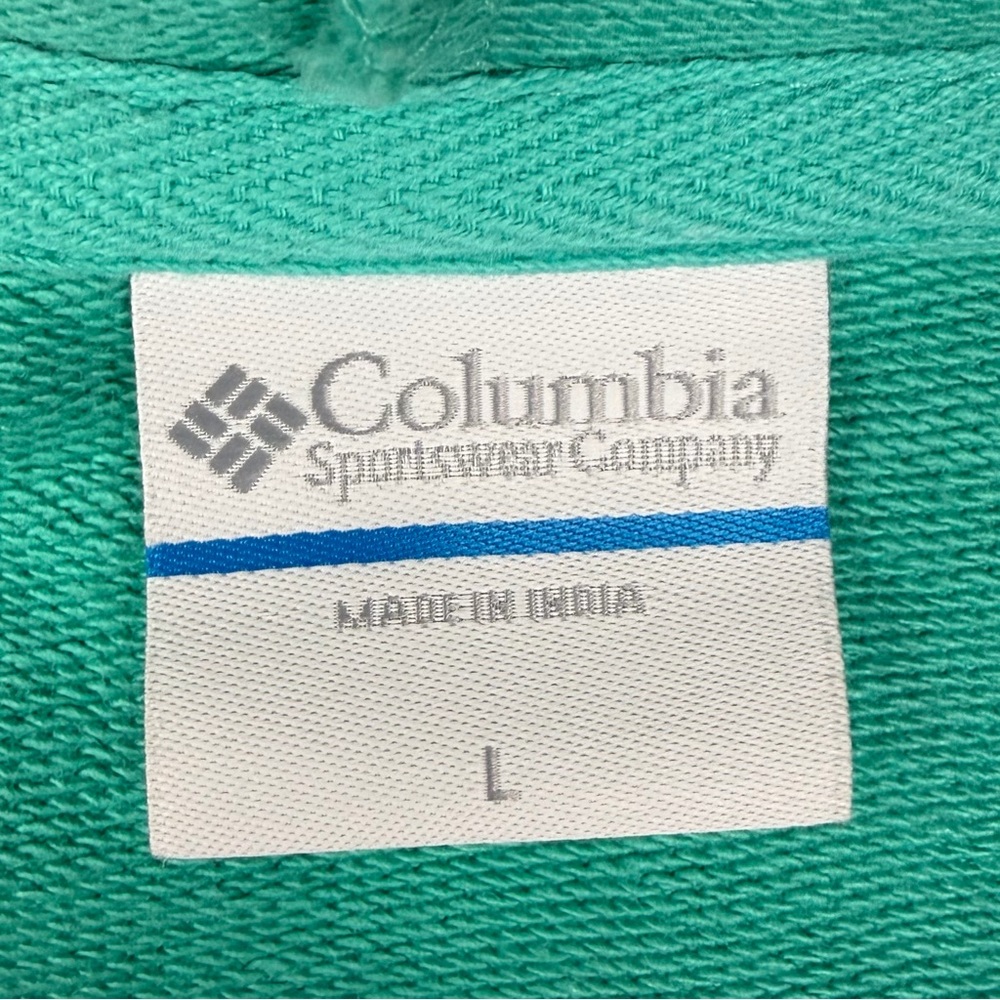 Columbia Sportswear Cotton Blend Teal Blue Zip-Up Hoodie Gorpcore Athleisure L - Picture 12 of 16
